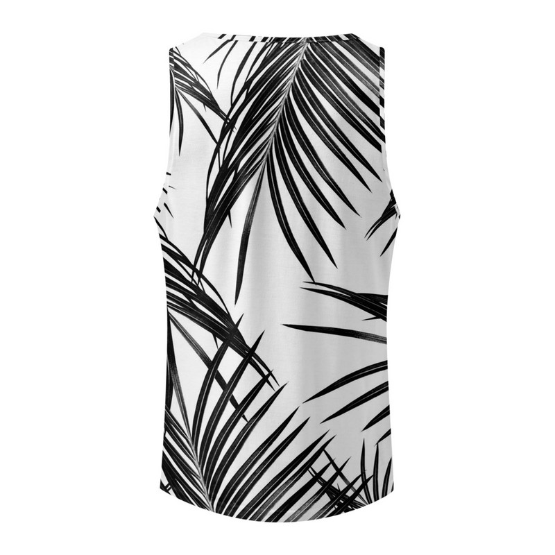 Muški prsluk s printom lišća drveća za plažu Ljeto Ležerni O izrez Jednostavan print bez rukava Majice bez rukava za teretanu Muška odjeća za teretanu Bodybuilding 2023