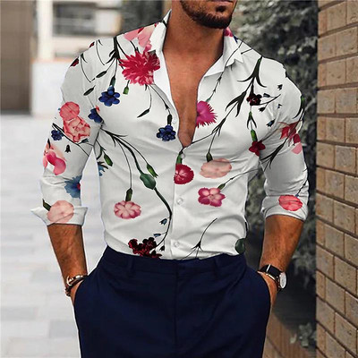 2022. aasta suvised Hawaii troopilised särgid meestele 3d rannapuhkuse pikkade varrukatega ülisuured topsid T-särk Meeste lilleline pluus 5xl Camisa