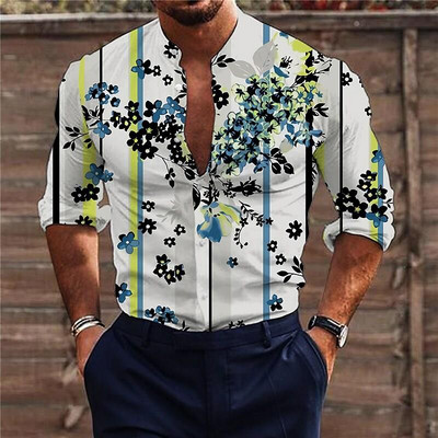 2022. aasta suvised Hawaii troopilised särgid meestele 3d rannapuhkuse pikkade varrukatega ülisuured topsid T-särk Meeste lilleline pluus 5xl Camisa