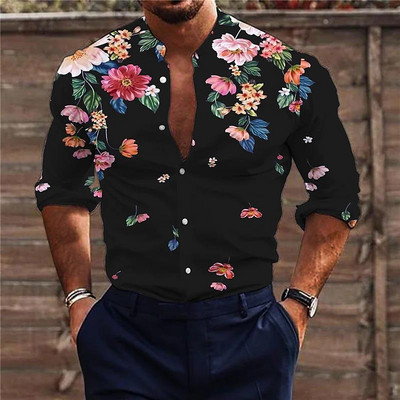 2022. aasta suvised Hawaii troopilised särgid meestele 3d rannapuhkuse pikkade varrukatega ülisuured topsid T-särk Meeste lilleline pluus 5xl Camisa