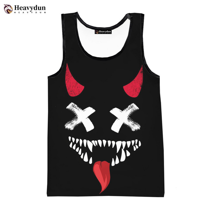 Ανδρικά μπλουζάκια με χαμογελαστό πρόσωπο διαβόλου Τρισδιάστατα τυπωμένα μπλουζάκια παραλίας 2023 Νέα μόδα ανδρικά ρούχα Αμάνικα Ανοιξιάτικα Harajuku Streetwear