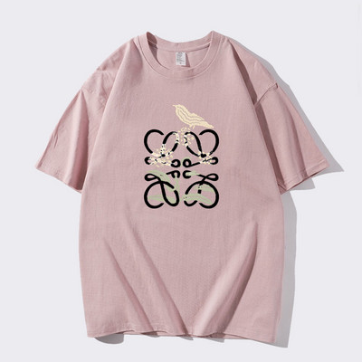 Pulovers ar apaļu apkakli Herbarium Annunciation Bird Brint krekls ar īsām piedurknēm brīvs ikdienas vasaras vīriešu tops sieviešu T-krekls