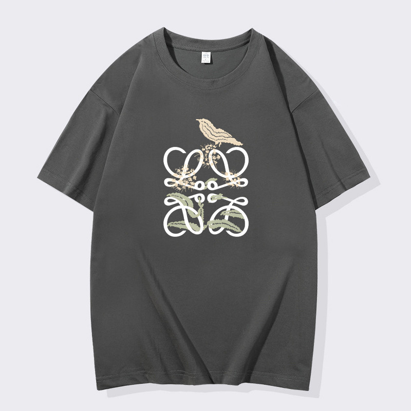 Pulovers ar apaļu apkakli Herbarium Annunciation Bird Brint krekls ar īsām piedurknēm brīvs ikdienas vasaras vīriešu tops sieviešu T-krekls