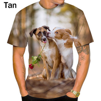 Лятна ежедневна готина тениска със забавно сладко куче унисекс с 3D печат