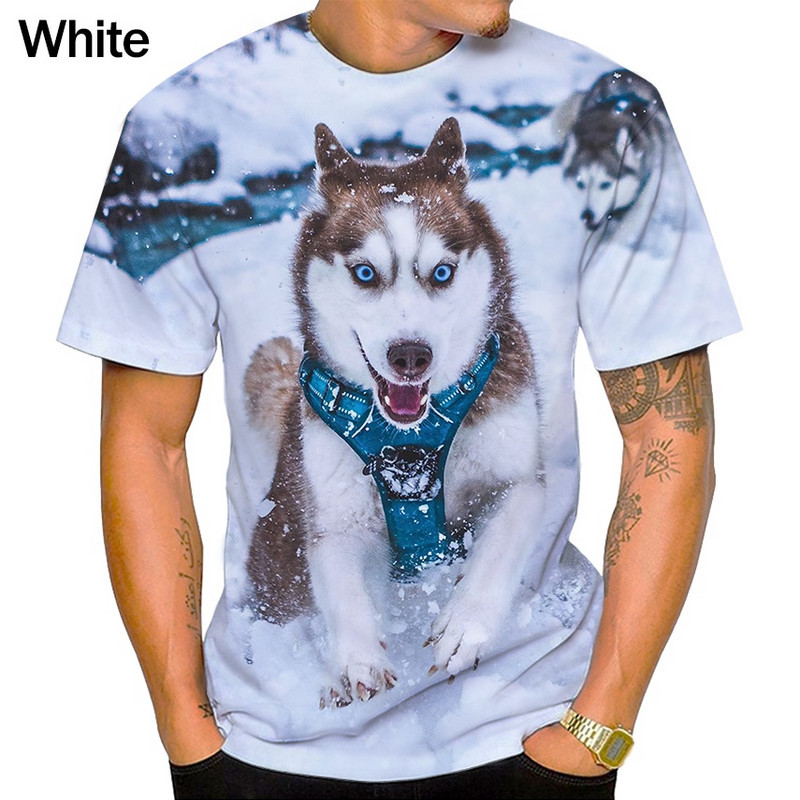 Лятна ежедневна готина тениска със забавно сладко куче унисекс с 3D печат