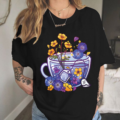 Καλοκαιρινό γυναικείο μπλουζάκι Καλοκαιρινά ρούχα κοριτσιού καραμέλα πόδι καφέ Γυναικείο μπλουζάκι Sweethearts Cartoon 90s Kawaii Couples Tee