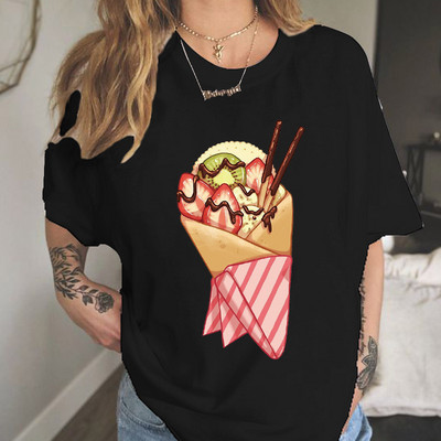 Καλοκαιρινό γυναικείο μπλουζάκι Καλοκαιρινά ρούχα κοριτσιού καραμέλα πόδι καφέ Γυναικείο μπλουζάκι Sweethearts Cartoon 90s Kawaii Couples Tee