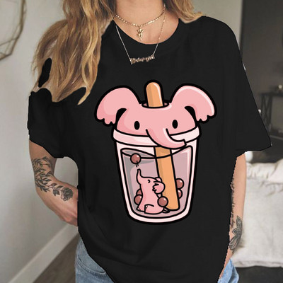 Καλοκαιρινό γυναικείο μπλουζάκι Καλοκαιρινά ρούχα κοριτσιού καραμέλα πόδι καφέ Γυναικείο μπλουζάκι Sweethearts Cartoon 90s Kawaii Couples Tee