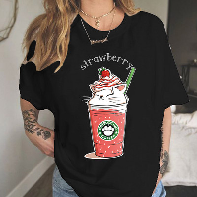 Καλοκαιρινό γυναικείο μπλουζάκι Καλοκαιρινά ρούχα κοριτσιού καραμέλα πόδι καφέ Γυναικείο μπλουζάκι Sweethearts Cartoon 90s Kawaii Couples Tee