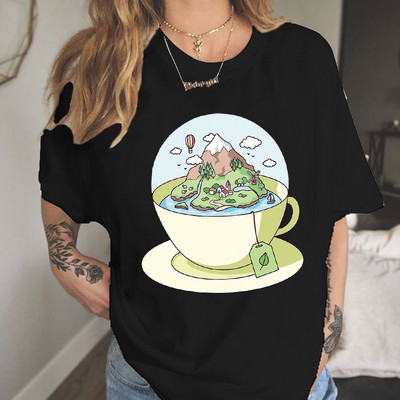 Καλοκαιρινό γυναικείο μπλουζάκι Καλοκαιρινά ρούχα κοριτσιού καραμέλα πόδι καφέ Γυναικείο μπλουζάκι Sweethearts Cartoon 90s Kawaii Couples Tee