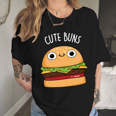 Καλοκαιρινό γυναικείο μπλουζάκι Καλοκαιρινά ρούχα κοριτσιού καραμέλα πόδι καφέ Γυναικείο μπλουζάκι Sweethearts Cartoon 90s Kawaii Couples Tee