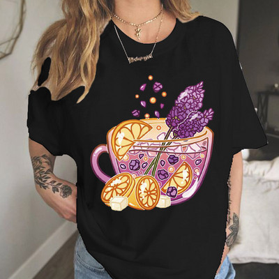 Καλοκαιρινό γυναικείο μπλουζάκι Καλοκαιρινά ρούχα κοριτσιού καραμέλα πόδι καφέ Γυναικείο μπλουζάκι Sweethearts Cartoon 90s Kawaii Couples Tee