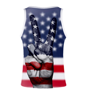 Skull Eagle USA Flag 3D Print Gym Tank Top Men Fitness αμάνικο πουκάμισο μόδας Singlet Bodybuilding Tank Tops καλοκαιρινό γιλέκο
