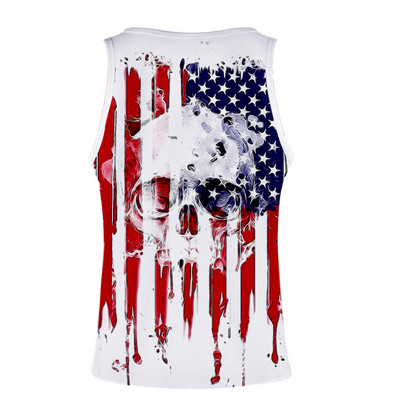 Skull Eagle USA Flag 3D Print Gym Tank Top Bărbați Fitness cămașă fără mâneci la modă Singlet Bodybuilding Tank Tops vestă de vară