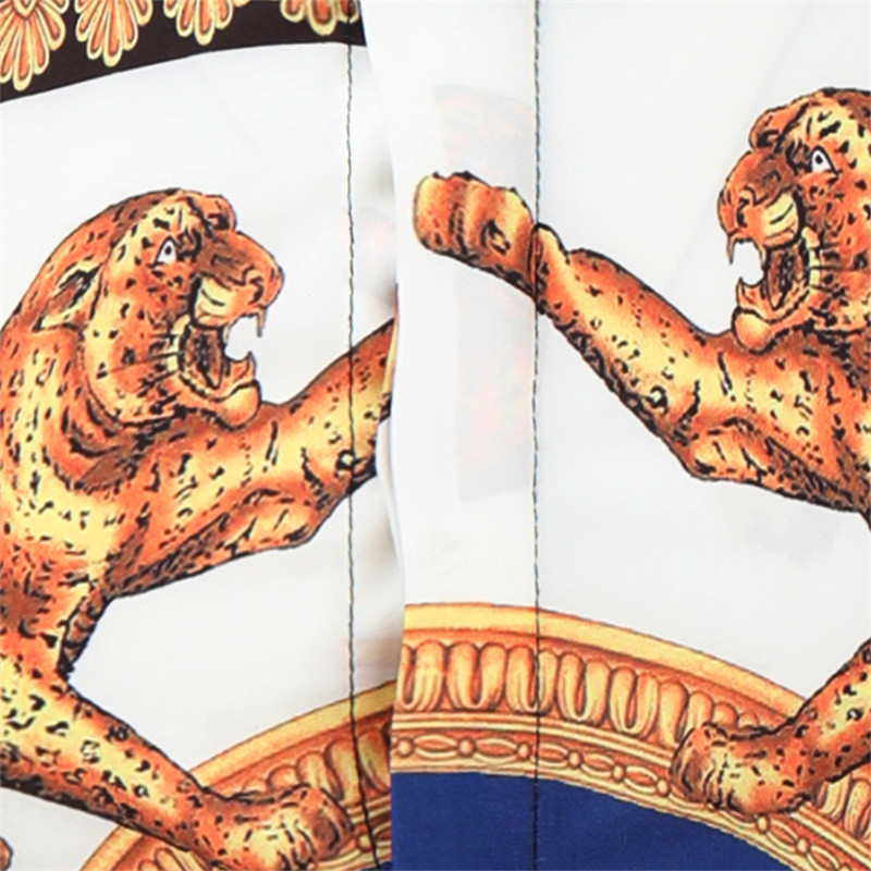 Jauna 2022. gada ikdienišķa blūze Homme baroka stila banketu krekls Paisley vīriešu krekls Luksusa korejiešu vīriešu krekli ar garām piedurknēm ar apdruku Vīriešu topi 4XL