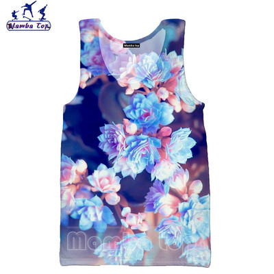 Mamba Top Vīriešu Topi Vasaras Modes 3D Print Sukulenti Veste Ziedu Rožu Tīpas Bez Piedurknēm Skaists Butterfly Punk Sieviešu krekls
