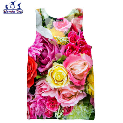 Mamba Top Vīriešu Topi Vasaras Modes 3D Print Sukulenti Veste Ziedu Rožu Tīpas Bez Piedurknēm Skaists Butterfly Punk Sieviešu krekls