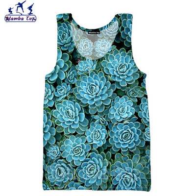Mamba Top Vīriešu Topi Vasaras Modes 3D Print Sukulenti Veste Ziedu Rožu Tīpas Bez Piedurknēm Skaists Butterfly Punk Sieviešu krekls
