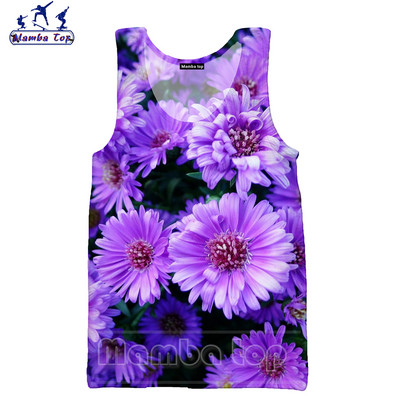 Mamba Top Vīriešu Topi Vasaras Modes 3D Print Sukulenti Veste Ziedu Rožu Tīpas Bez Piedurknēm Skaists Butterfly Punk Sieviešu krekls