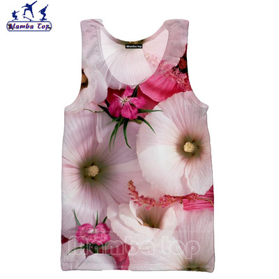 Mamba Top Vīriešu Topi Vasaras Modes 3D Print Sukulenti Veste Ziedu Rožu Tīpas Bez Piedurknēm Skaists Butterfly Punk Sieviešu krekls