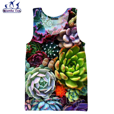 Mamba Top Vīriešu Topi Vasaras Modes 3D Print Sukulenti Veste Ziedu Rožu Tīpas Bez Piedurknēm Skaists Butterfly Punk Sieviešu krekls