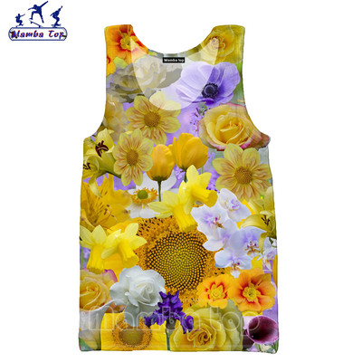 Mamba Top Vīriešu Topi Vasaras Modes 3D Print Sukulenti Veste Ziedu Rožu Tīpas Bez Piedurknēm Skaists Butterfly Punk Sieviešu krekls