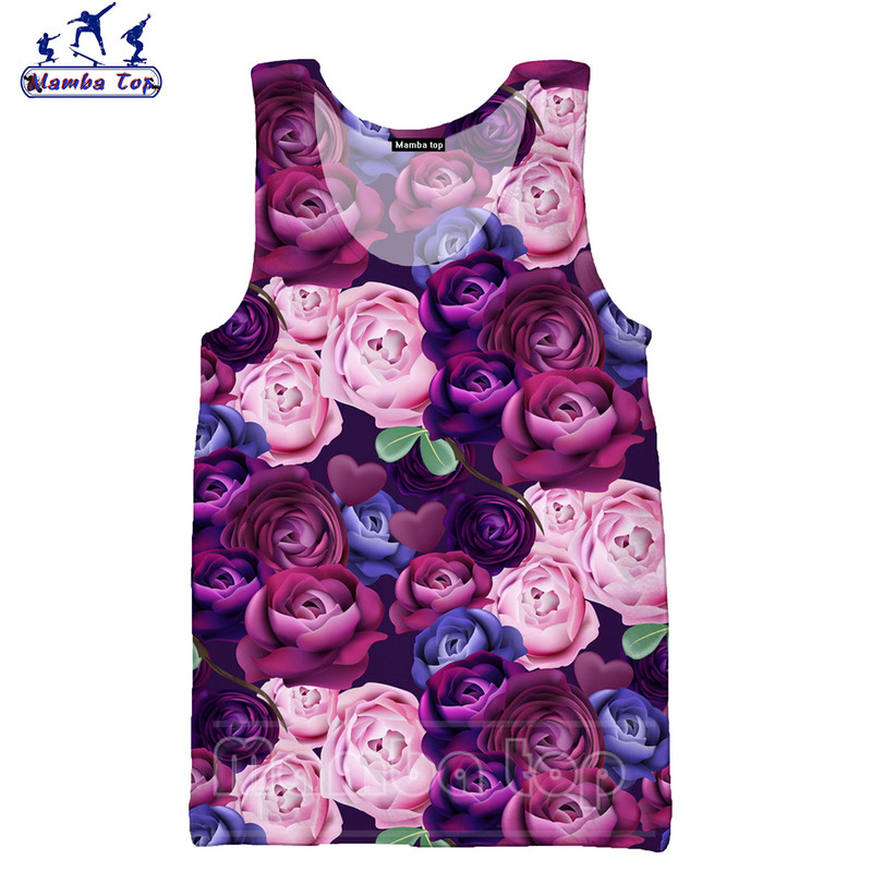 Mamba Top Vīriešu Topi Vasaras Modes 3D Print Sukulenti Veste Ziedu Rožu Tīpas Bez Piedurknēm Skaists Butterfly Punk Sieviešu krekls