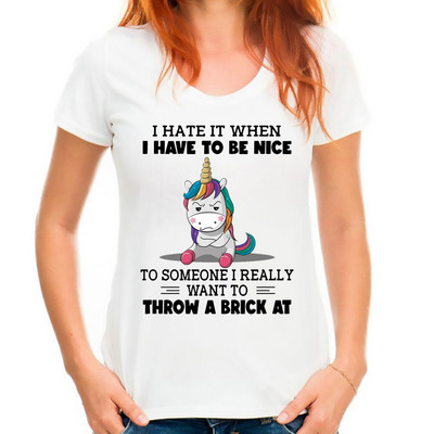 Ar suvalgei paskutinį vienaragį Juokingi marškinėliai Moteriški balti laisvalaikio Harajuku marškinėliai trumpomis rankovėmis moteriški marškinėliai