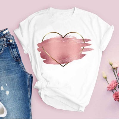 Jauns Zelta lūpas Mīlestības T krekls Sieviešu vasaras ikdienas Tkrekli T-krekli Sieviešu apģērbi Korejiešu stila grafiskie topi 2022. gada Kawaii sieviešu T-krekls