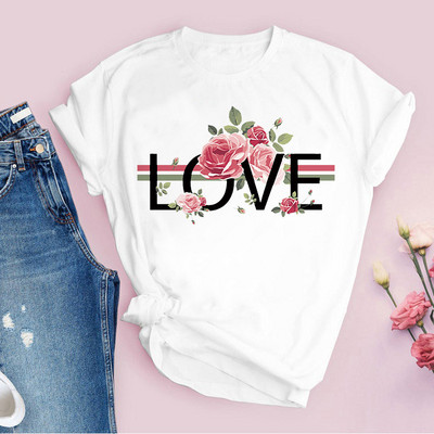 Jauns Zelta lūpas Mīlestības T krekls Sieviešu vasaras ikdienas Tkrekli T-krekli Sieviešu apģērbi Korejiešu stila grafiskie topi 2022. gada Kawaii sieviešu T-krekls