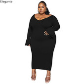 2023. gada lielizmēra sieviešu kleita, seksīga V kakla izgriezuma piedurknēm, vienkrāsainas, elastīgas ikdienas kleitas ballīšu klubam, gari kleitas bez muguras