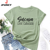 JFUNCY 2023 καλοκαιρινά βαμβακερά μπλουζάκια Γυναικεία κοντομάνικα μπλουζάκια Γυναικεία μπλουζάκια επάνω γυναικεία ρούχα Αστεία γράμματα τυπωμένα γραφικά μπλουζάκια