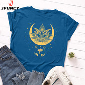 JFUNCY Tricou cu mânecă scurtă pentru femei Tricouri grafice la modă 2023 Tricou de vară pentru femei Îmbrăcăminte Tricou supradimensionat din bumbac Top pentru femei