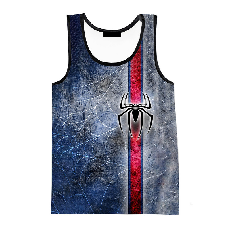 Nyári új divat Spider 3D nyomtatott felsők Férfi ruházat Női alkalmi pók ujjatlan ingek Hip Hop túlméretezett felsők