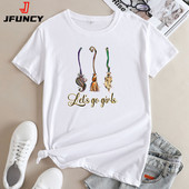 JFUNCY sieviešu T-krekli Liela izmēra sieviešu T-krekls Sieviešu T-krekls Sieviešu topi ar īsām piedurknēm 2022. gada modes karikatūras grafikas T krekli