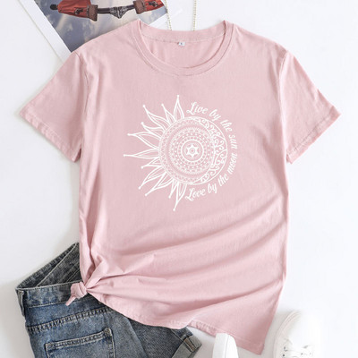 JFUNCY Tricou de vară pentru femei 2022, cu imprimeu la modă, tricou cu mânecă scurtă, ocazional, tricou largi, topuri din bumbac pentru femei, îmbrăcăminte pentru femei