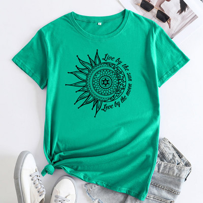 JFUNCY Tricou de vară pentru femei 2022, cu imprimeu la modă, tricou cu mânecă scurtă, ocazional, tricou largi, topuri din bumbac pentru femei, îmbrăcăminte pentru femei