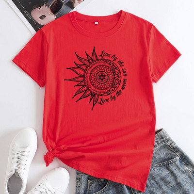 JFUNCY Tricou de vară pentru femei 2022, cu imprimeu la modă, tricou cu mânecă scurtă, ocazional, tricou largi, topuri din bumbac pentru femei, îmbrăcăminte pentru femei