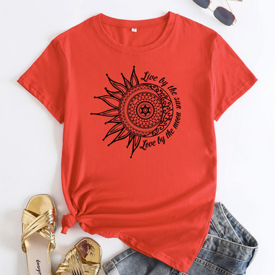 JFUNCY Tricou de vară pentru femei 2022, cu imprimeu la modă, tricou cu mânecă scurtă, ocazional, tricou largi, topuri din bumbac pentru femei, îmbrăcăminte pentru femei