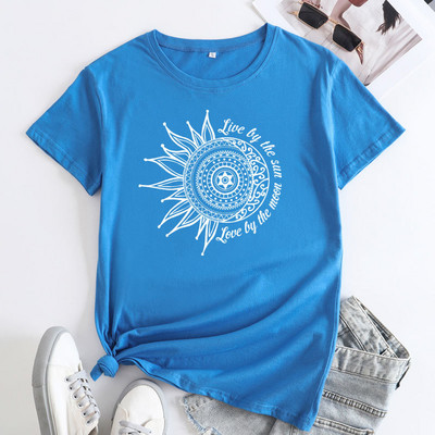 JFUNCY Tricou de vară pentru femei 2022, cu imprimeu la modă, tricou cu mânecă scurtă, ocazional, tricou largi, topuri din bumbac pentru femei, îmbrăcăminte pentru femei