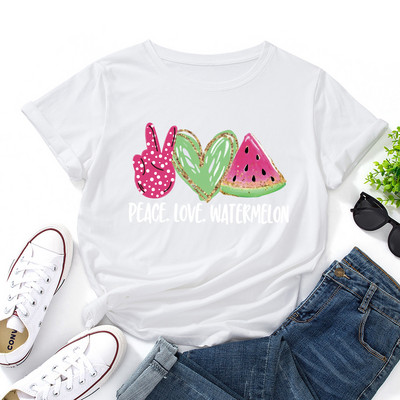 JFUNCY 5XL női póló nyári rövid ujjú pamut nyomott póló női felsők túlméretes női alkalmi póló