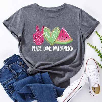 JFUNCY 5XL női póló nyári rövid ujjú pamut nyomott póló női felsők túlméretes női alkalmi póló