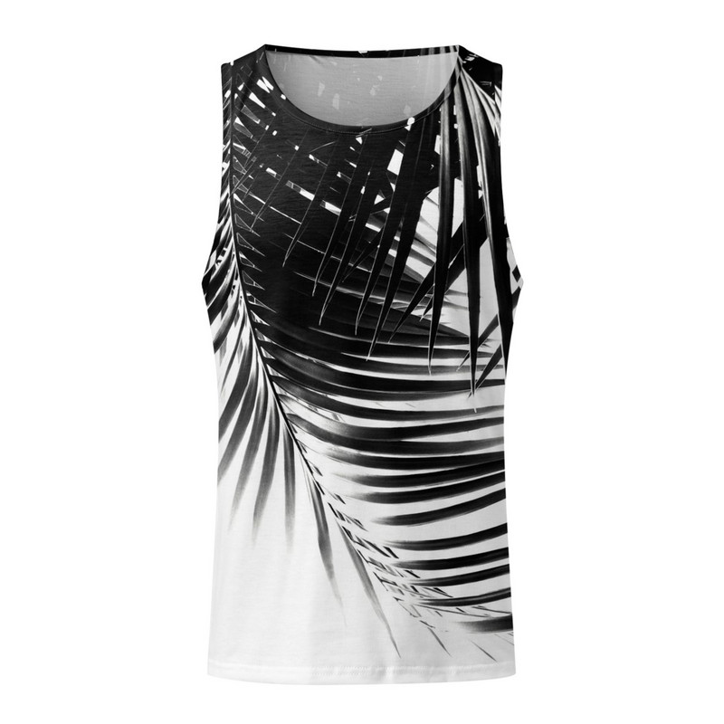 Kultūrisma sporta zāles apģērbs Pludmales bezpiedurkņu krekls, palmu koku veste, kokosriekstu koks, brīvdienas pie jūras, brīvs fitnesa vingrošanas apģērbs