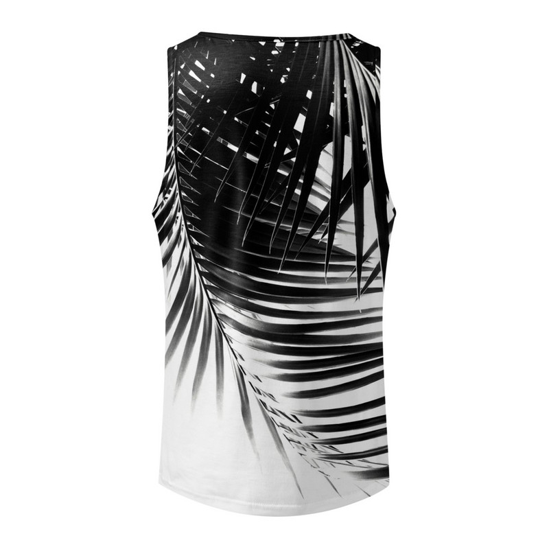 Kultūrisma sporta zāles apģērbs Pludmales bezpiedurkņu krekls, palmu koku veste, kokosriekstu koks, brīvdienas pie jūras, brīvs fitnesa vingrošanas apģērbs