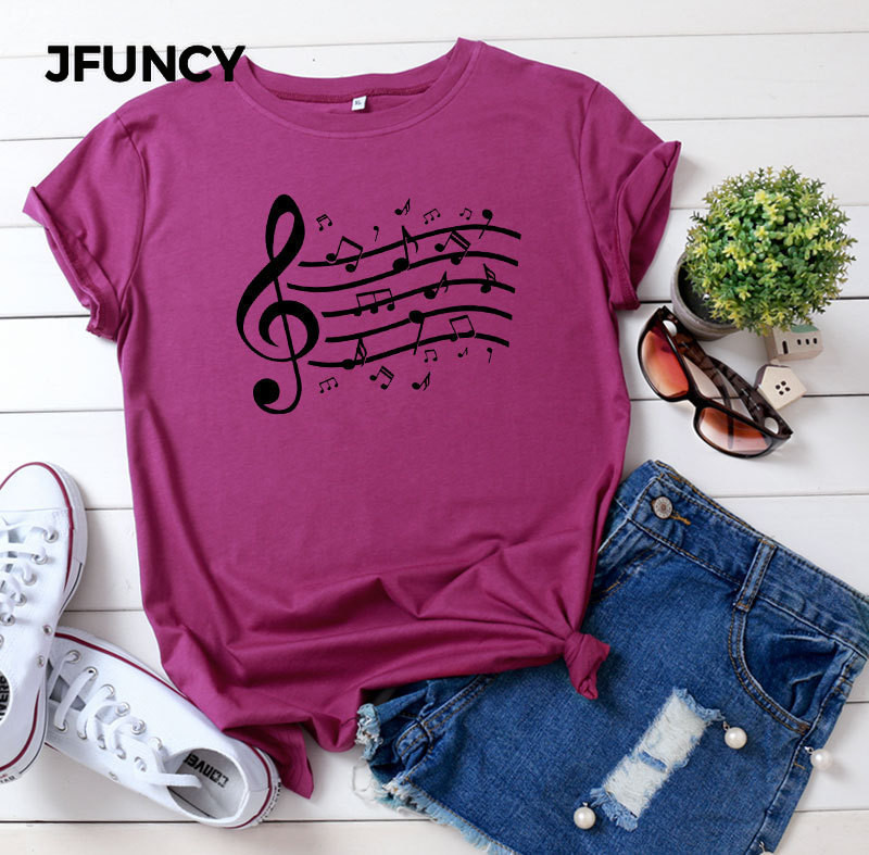 JFUNCY naiste puuvillane T-särk Noodid Graafiline T-särk Suured suvetopid Harajuku Naiste T-särk lühikeste varrukatega naiste riided