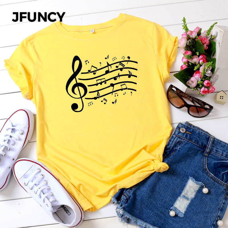 JFUNCY naiste puuvillane T-särk Noodid Graafiline T-särk Suured suvetopid Harajuku Naiste T-särk lühikeste varrukatega naiste riided