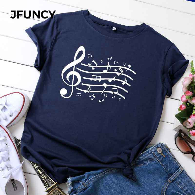 JFUNCY naiste puuvillane T-särk Noodid Graafiline T-särk Suured suvetopid Harajuku Naiste T-särk lühikeste varrukatega naiste riided