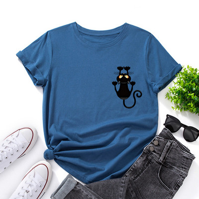 JFUNCY Oversize γυναικεία μπλουζάκια Lovely Cat print Harajuku Tshirt Γυναικεία πουκάμισα καλοκαιρινά casual κοντομάνικα Basic T-shirt από βαμβακερό μπλουζάκι