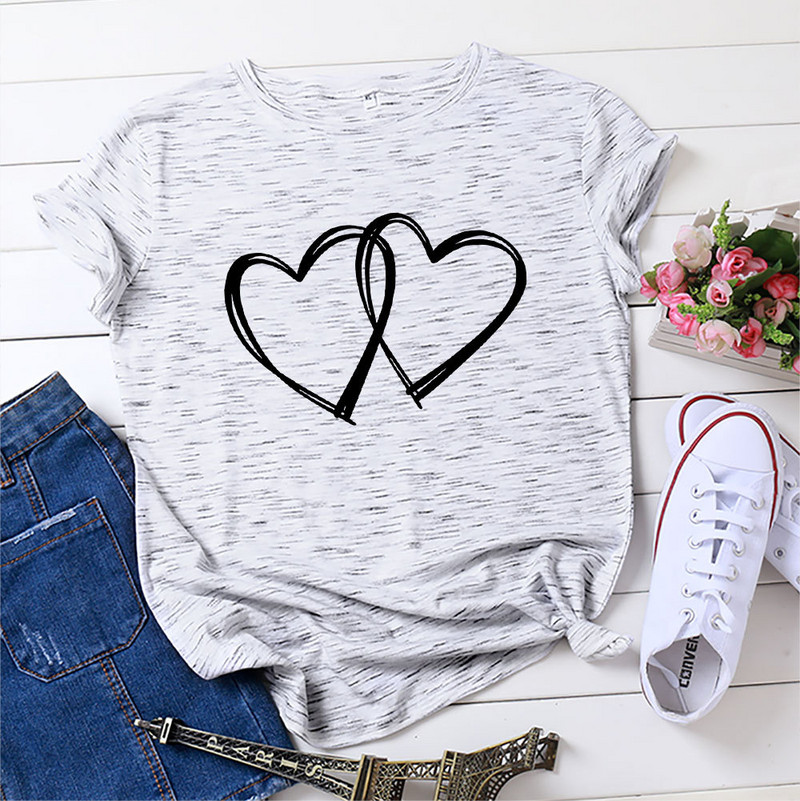 JFUNCY vasaras kokvilnas T krekls sievietēm ar grafisku apdruku T krekls Lielizmēra brīvi Tees Topi Sieviešu T-krekli Camiseta Mujer