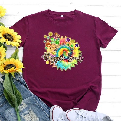 JFUNCY Grafiski T-krekli ar īsām piedurknēm Vasaras kokvilnas sieviešu apģērbi 2022. gada lielizmēra sieviešu T-krekli Top Harajuku sieviešu T-krekli